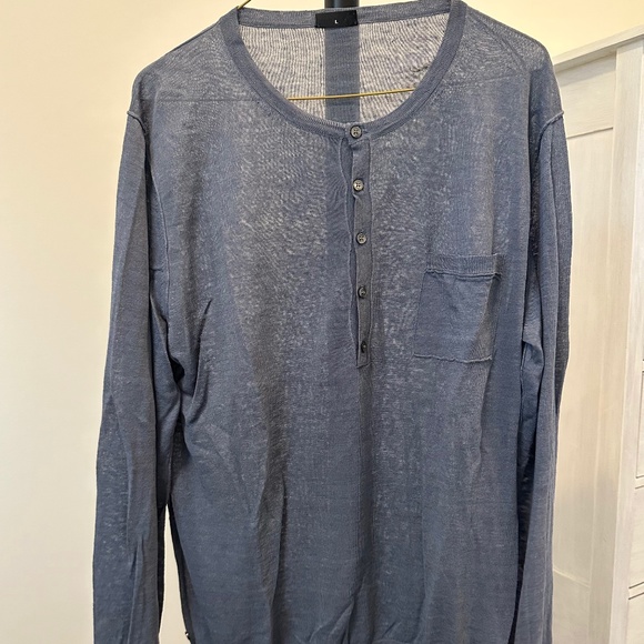 3 Strellson Men's Merino Wool/Linen Sweaters, Navy/Black plaid, L. blue, Black - Picture 5 of 10